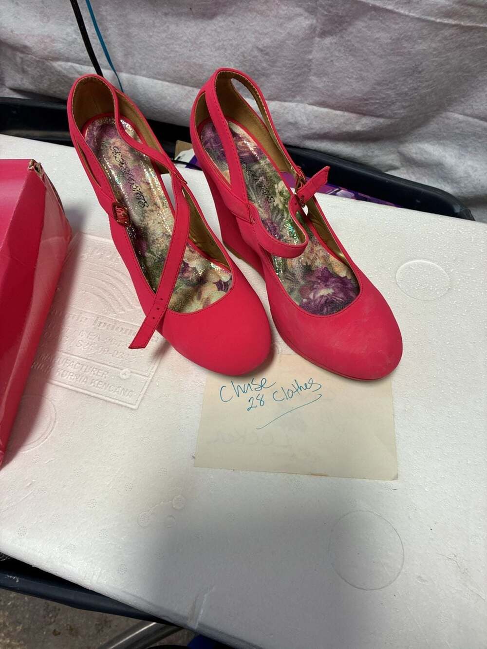 Mascotte MIA-3 Hot Pink Mary Jane Wedge Heels